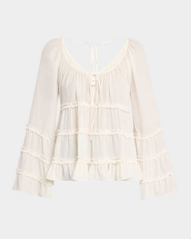 Sunnina Long-Sleeve Ruffle Top
